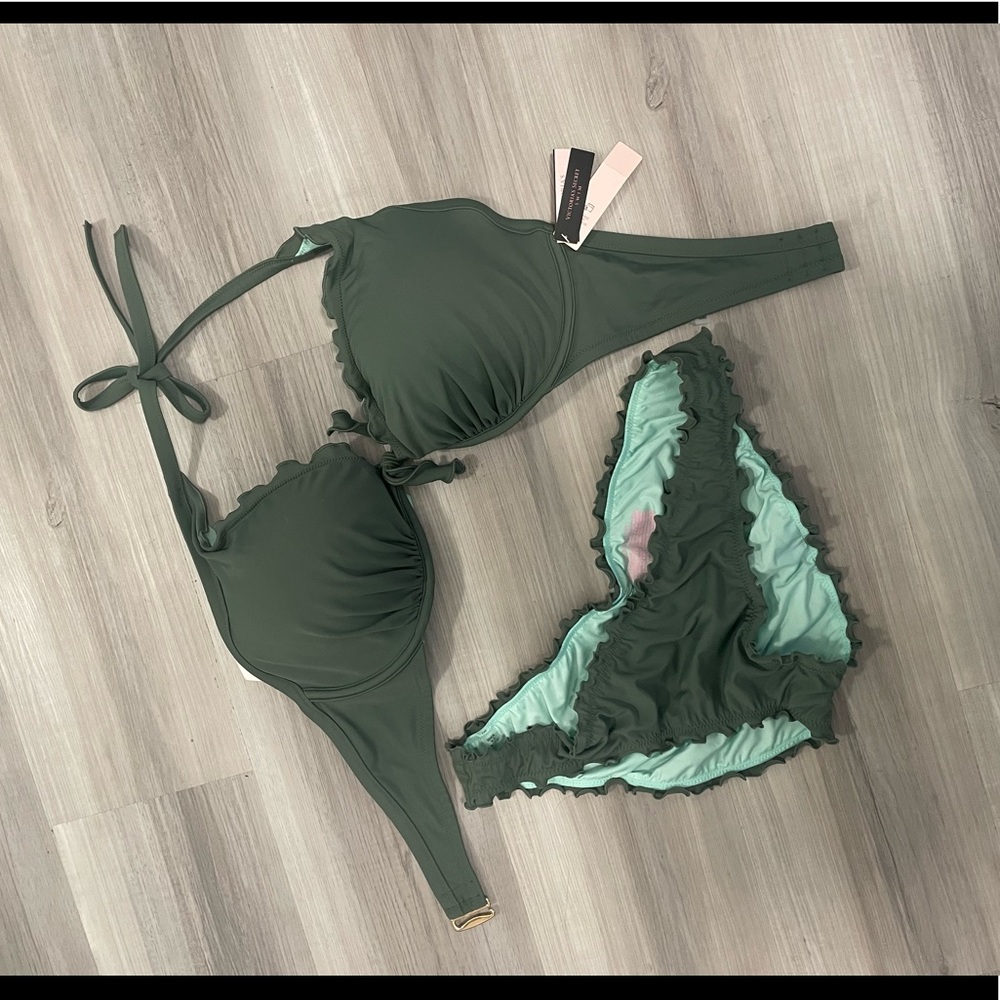 Victoria Secret Green Scallop Bikini Set